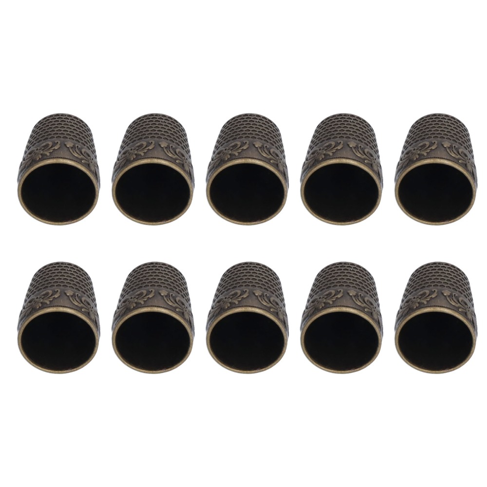 Sewing Thimble Metal - 10 قطع من واقيات الأصابع المعدنية
