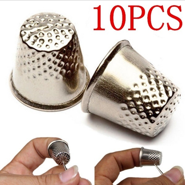 Sewing Thimble Metal - 10 قطع من أغطية الإبر المعدنية