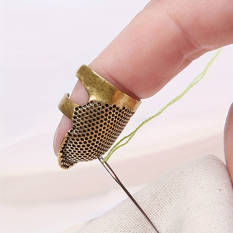 Sewing Thimble Metal - 4 قطع واقيات أصابع للخياطة، واقي