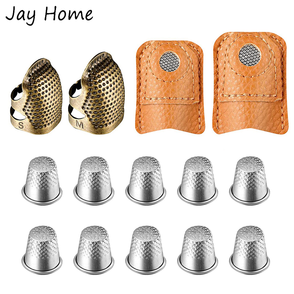 14 قطعة مجموعة كشتبان الخياطة  - مراجعة Sewing Thimble Metal وسعره