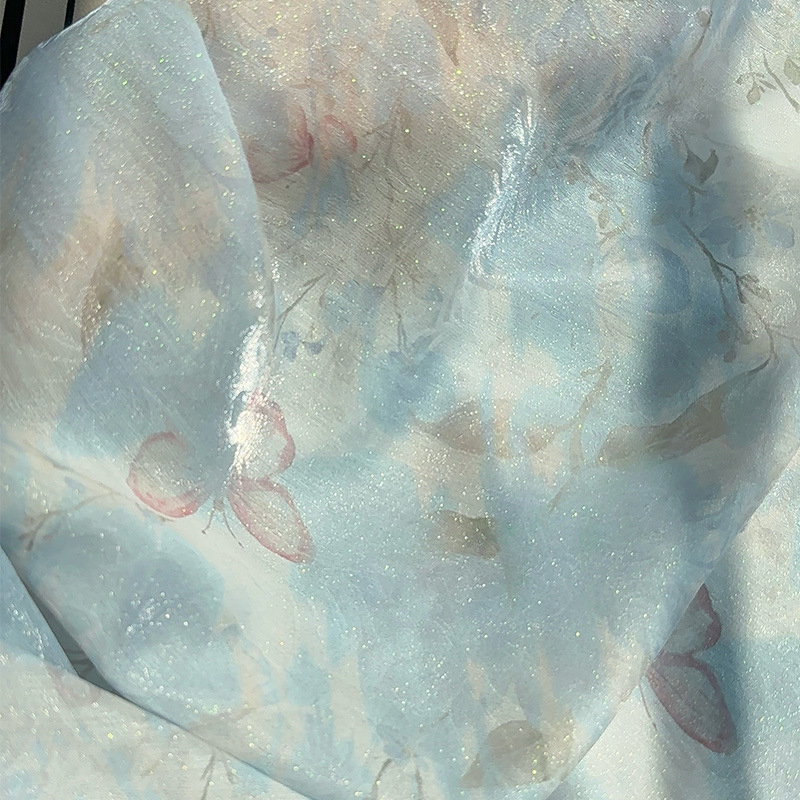قماش مطبوع رقميًا بنقشة الزهور - مراجعة Sewing Garment وسعره