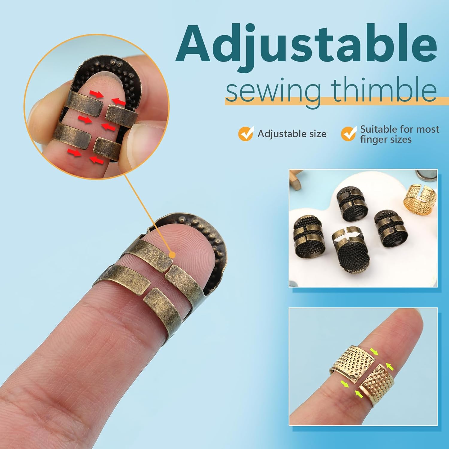 طقم من 8 قطع لحماية الأصابع أث - مراجعة Sewing Thimble Metal وسعره